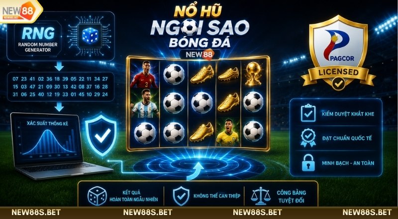 Công nghệ tạo số ngẫu nhiên Nổ hũ Ngôi sao bóng đá NEW88