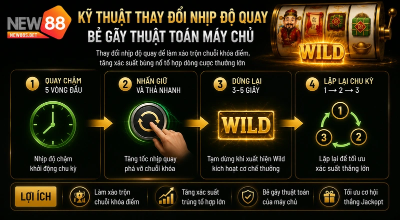 Kỹ thuật thay đổi nhịp độ chơi Nổ hũ ông đồ NEW88