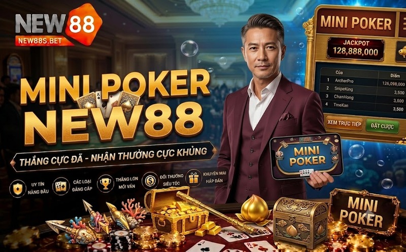 Mini Poker NEW88: Bí quyết quay guồng săn hũ lớn từ cao thủ