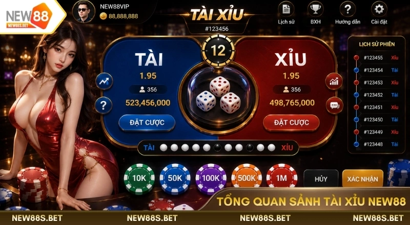 Tổng quan về sảnh tài xỉu NEW88 online